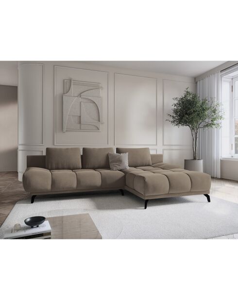 Canapé d'angle Droit Convertible avec Coffre Cirrus 5 Places cappuccino - 290x182x90 cm